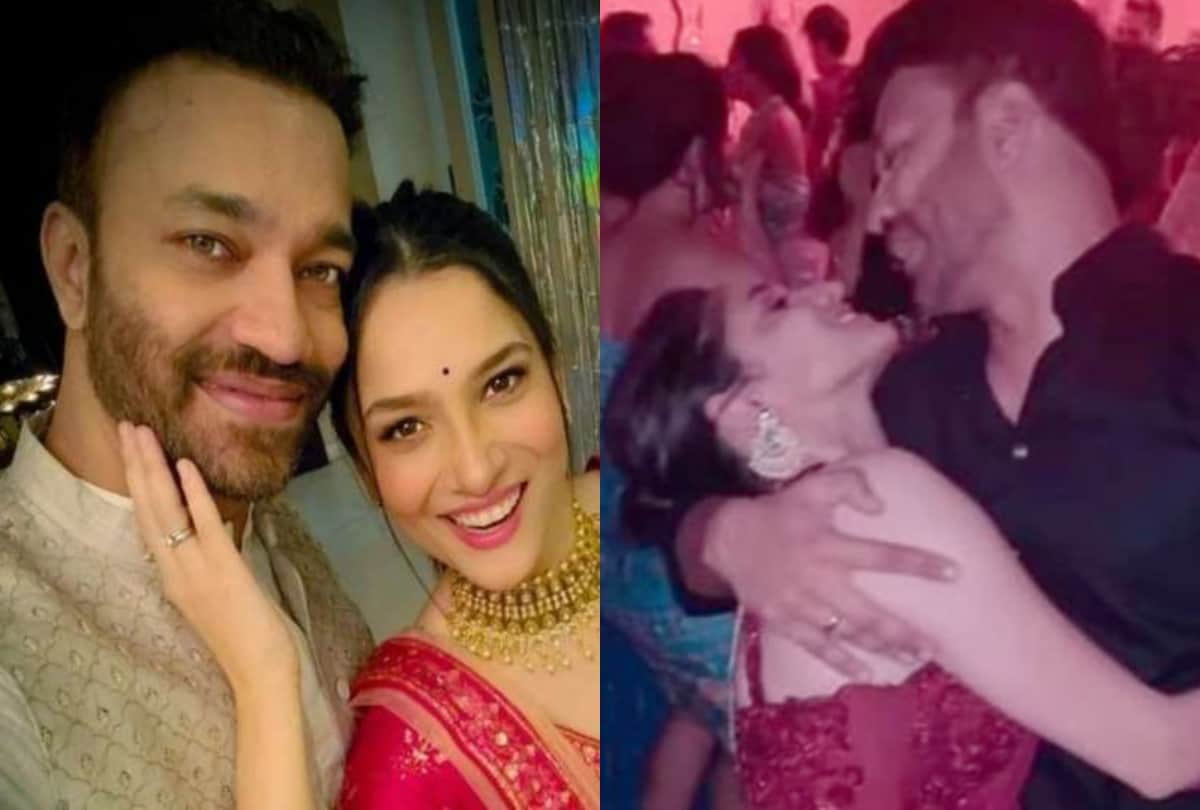 Ankita Lokhande and Vicky Jain Liplock video shows the couple falling in love
