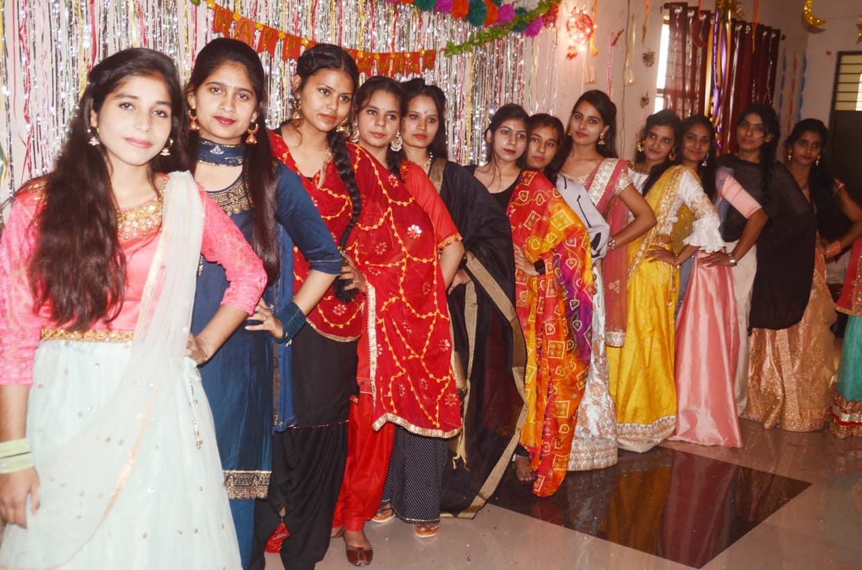 Students showed their skills in Rangoli competition