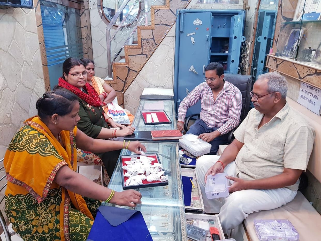Bullion market decorated for Dhanteras