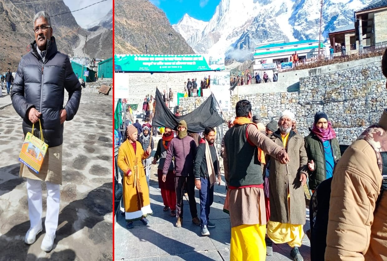 Chardham Devasthanam Board: pilgrimage priests angry, protest in gangotri, Trivendra Singh Rawat not allowed to see Kedar Baba, see photos