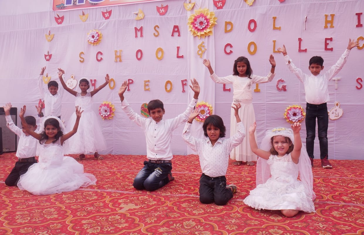 Children dance in dandiya dance