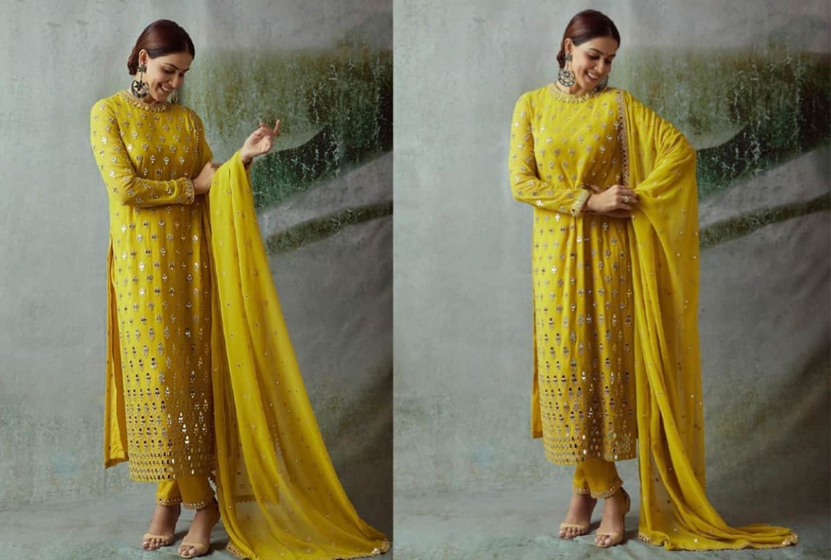 Genelia Dsouza Diwali Look in Traditional Yellow Suit Photo And Price