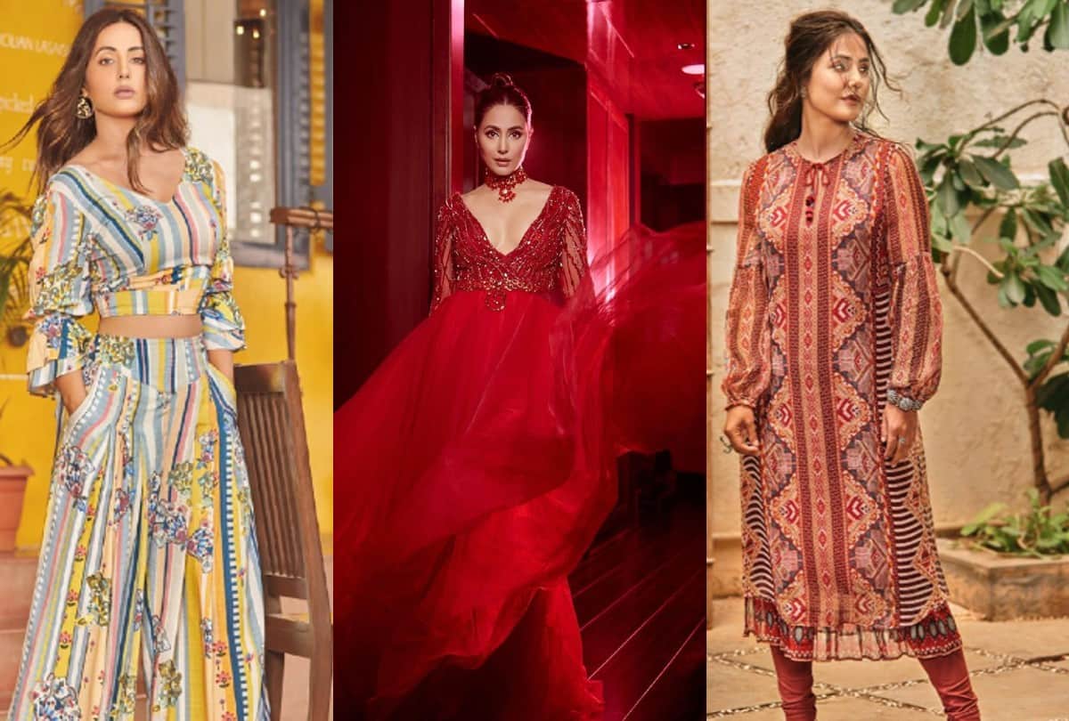 Hina Khan glamorous Look in red gown and printed Dress Check out Photos