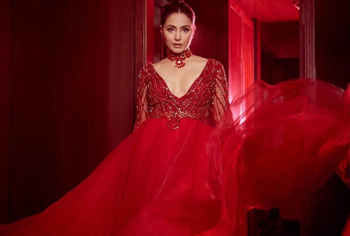 Hina Khan glamorous Look in red gown and printed Dress Check out Photos