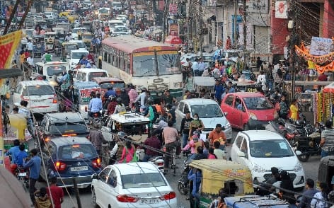 People gathered for Diwali shopping, the whole city was jammed