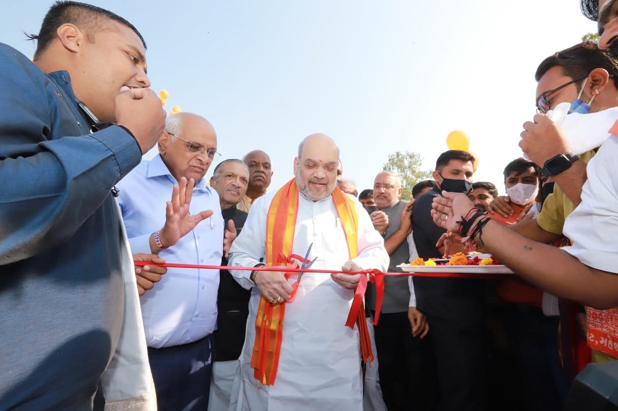 Gujarat: Home Minister Amit Shah inaugurated the elevated corridor connecting Ahmedabad Gandhinagar