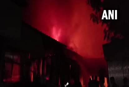 Fire breaks out at two factories in timber market Vadodara, Gujarat