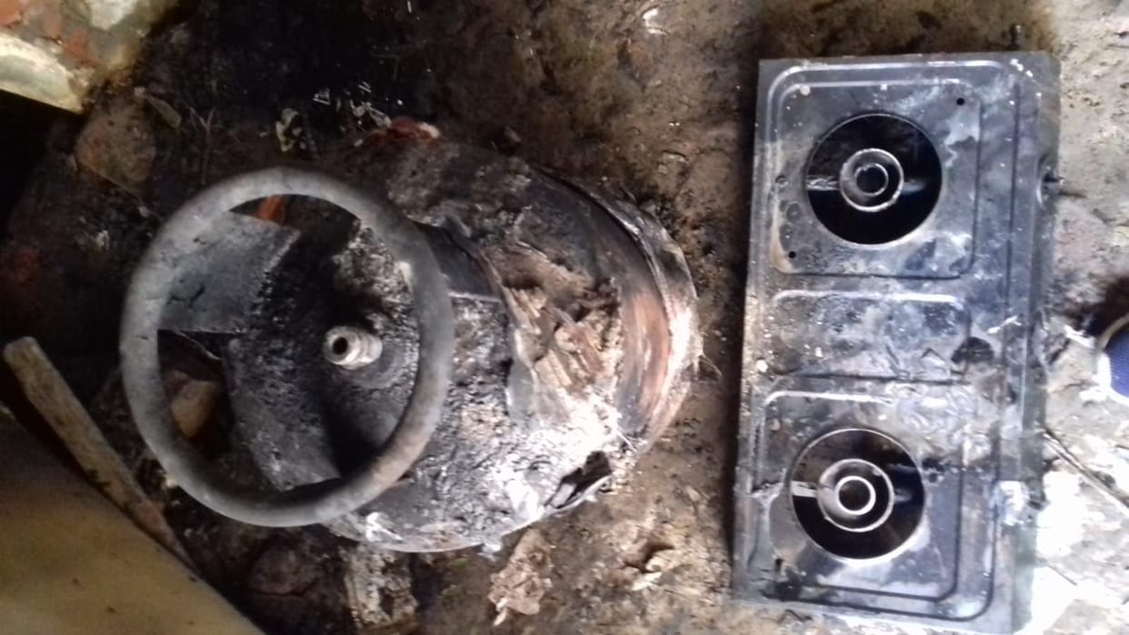 Daughter's wedding items kept in the house burnt by fire