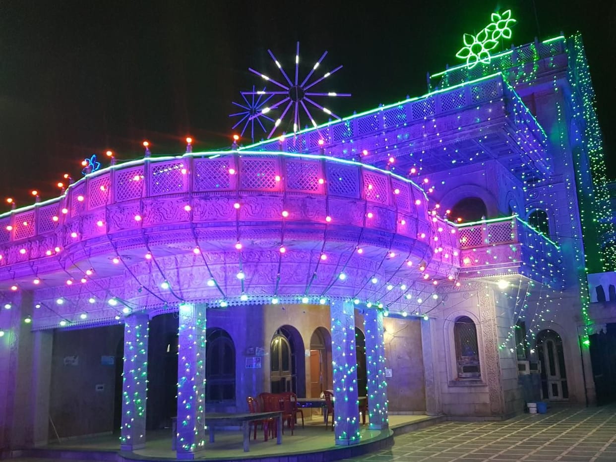 The beginning of the five-day festival of lights, the house-temple flickered
