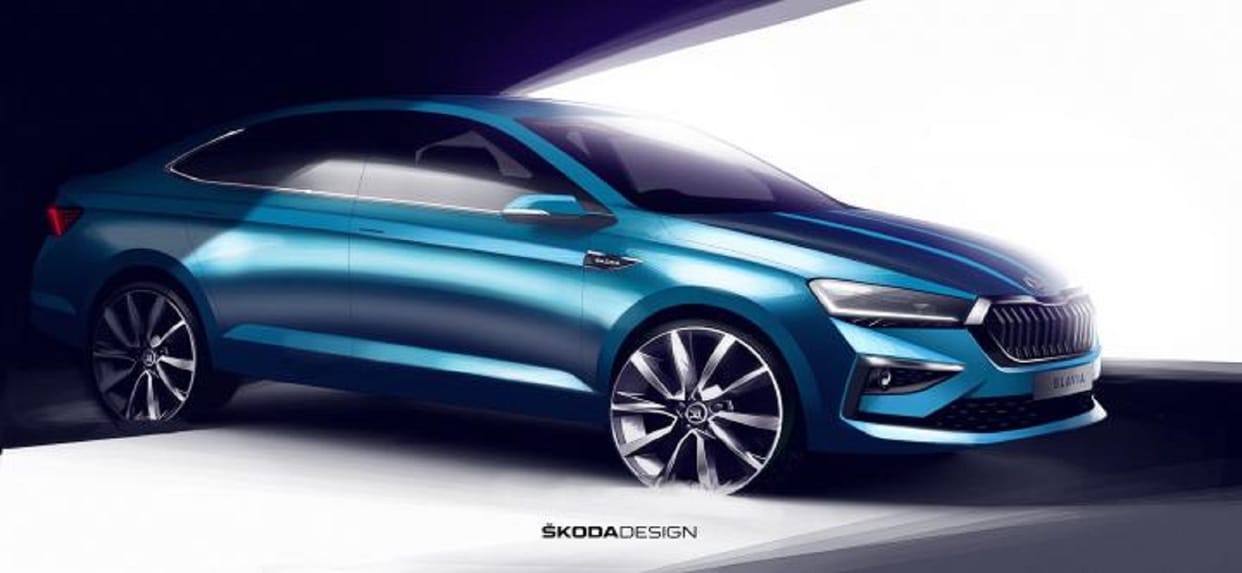 Skoda Auto has released first official look of premium mid-size sedan Slavia