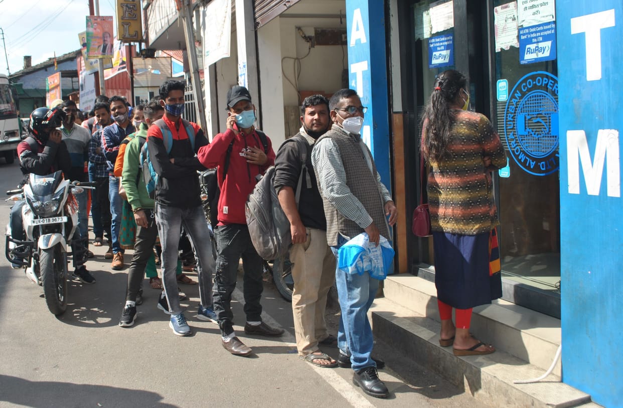 long queue for ATM