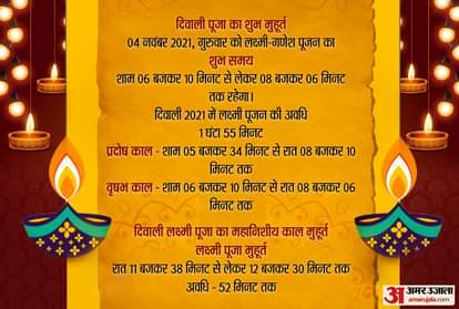 diwali 2021 shubh muhurat time laxmi puja ka time gowardhan puja date and bhai dhooj shubh muhurat time