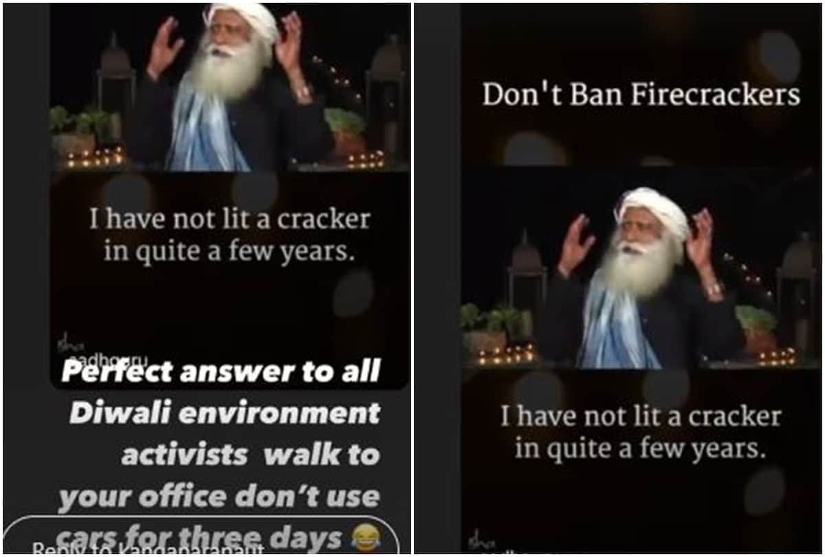 Kangana ranaut reacts on fire crackers ban on diwali says then these people should also not drive car for three days