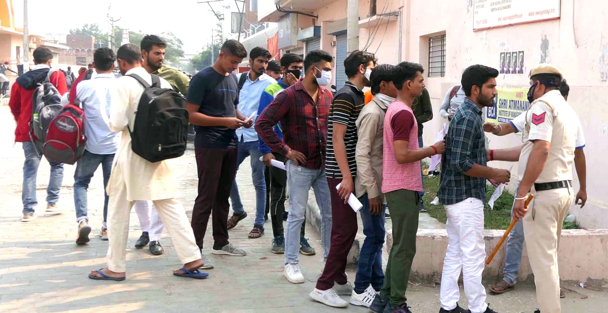 Out of 35350 candidates, 21132 did not take the exam