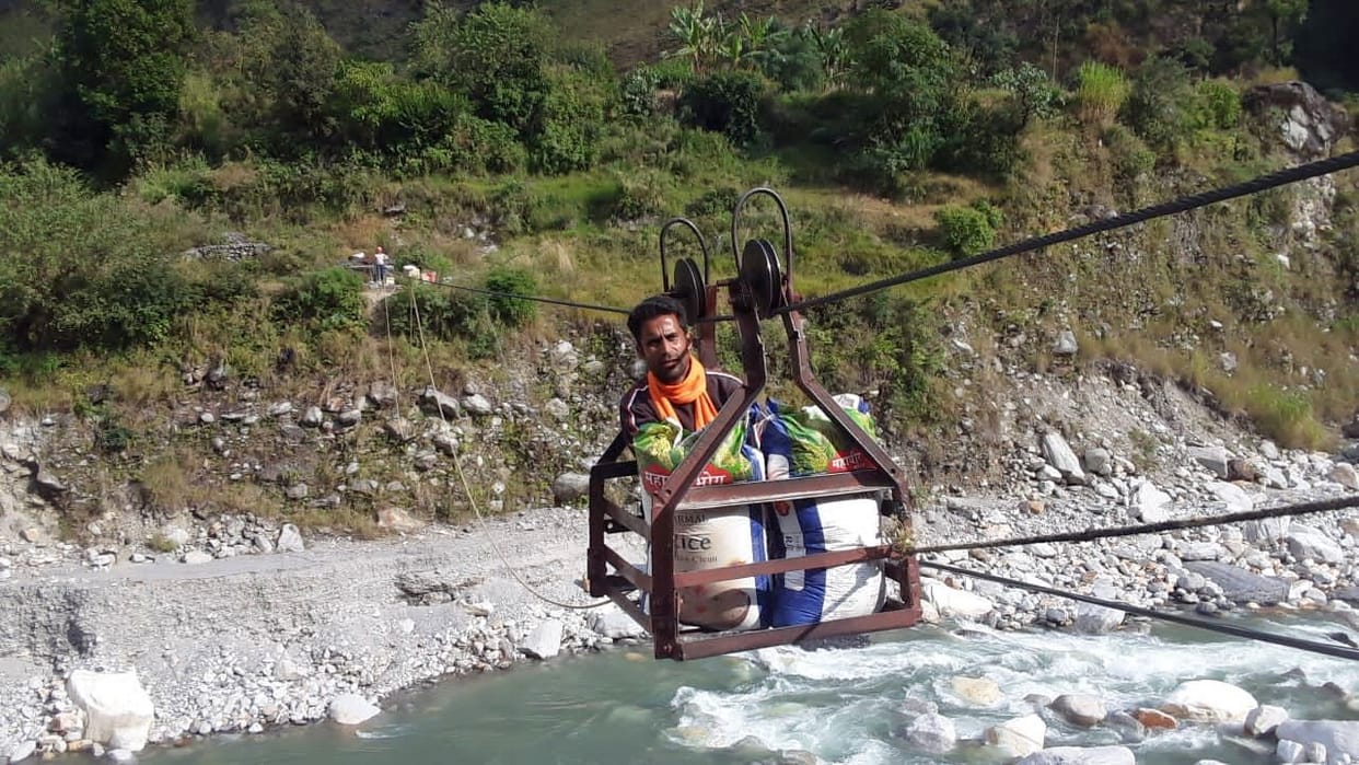 People of Golfa are moving with the help of trolley