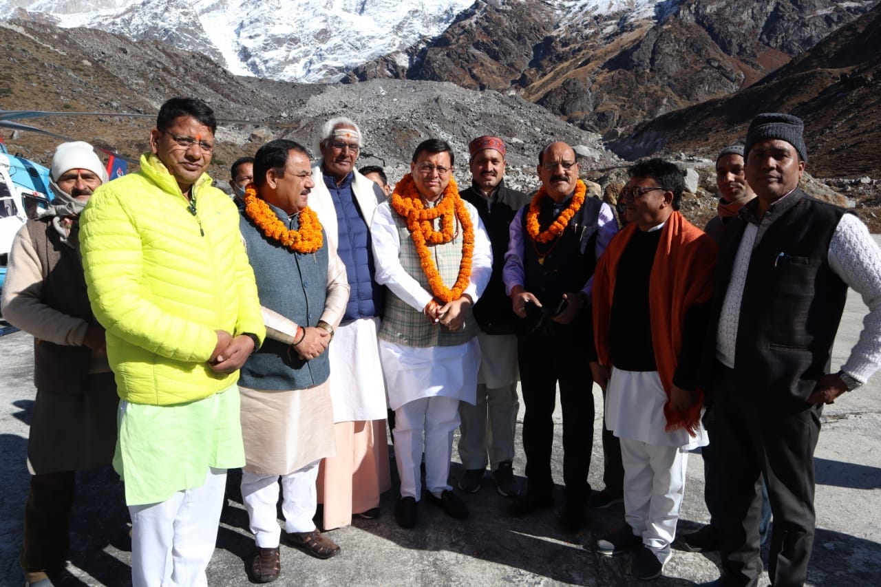 Uttarakhand Char Dham devasthanam board: cm pushkar singh dhami reach kedarnath today, see photos