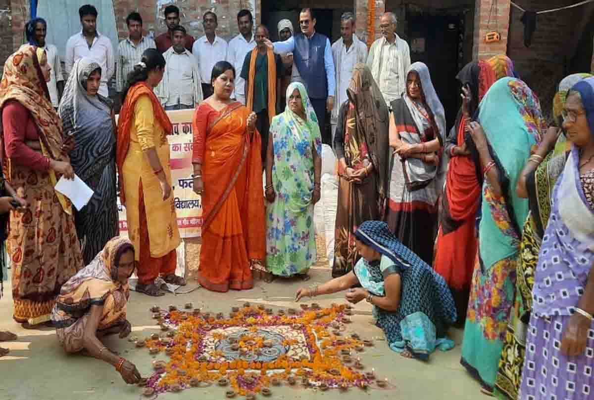 Agricultural scientists celebrated Diwali in the adopted village