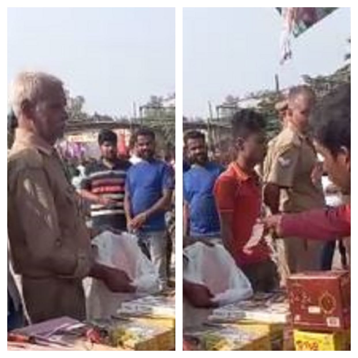 Police collecting firecrackers in the name of investigation in mau