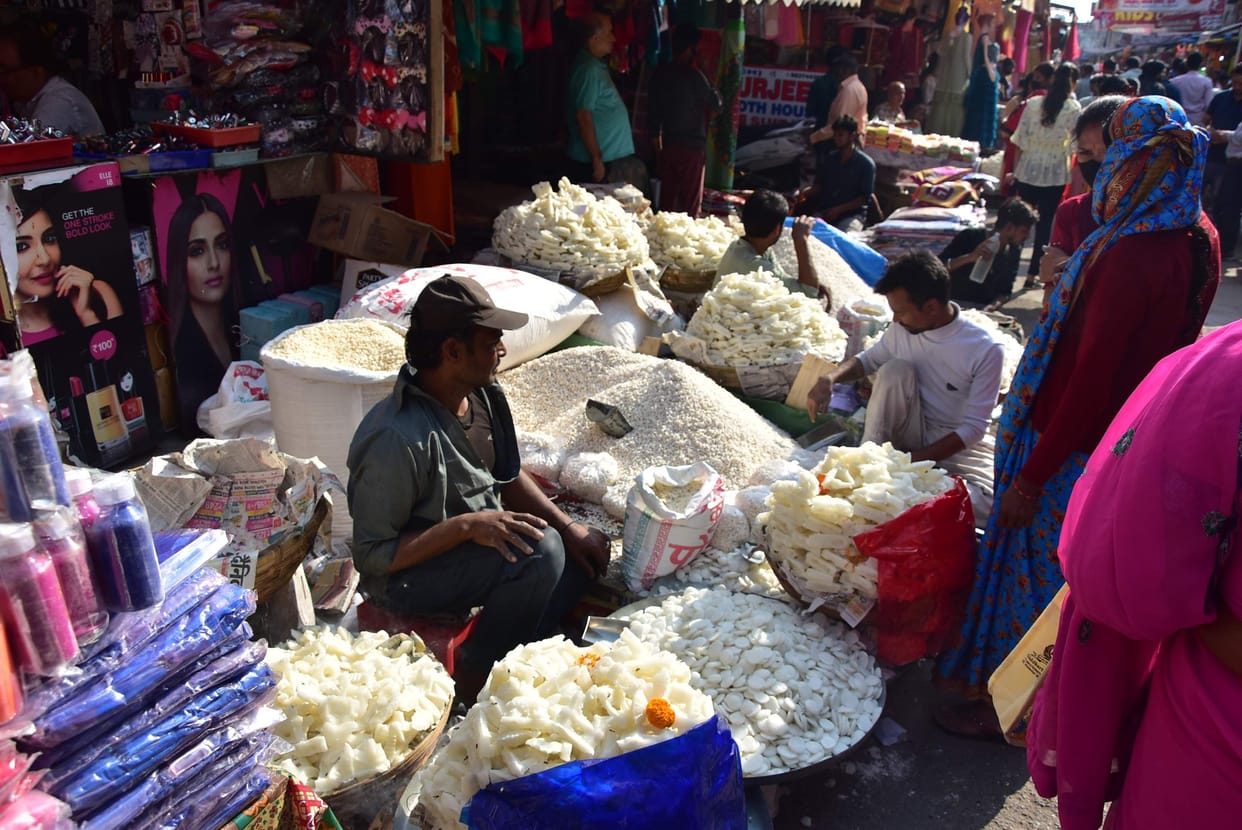 There was less congestion in the markets on the first day of Diwali