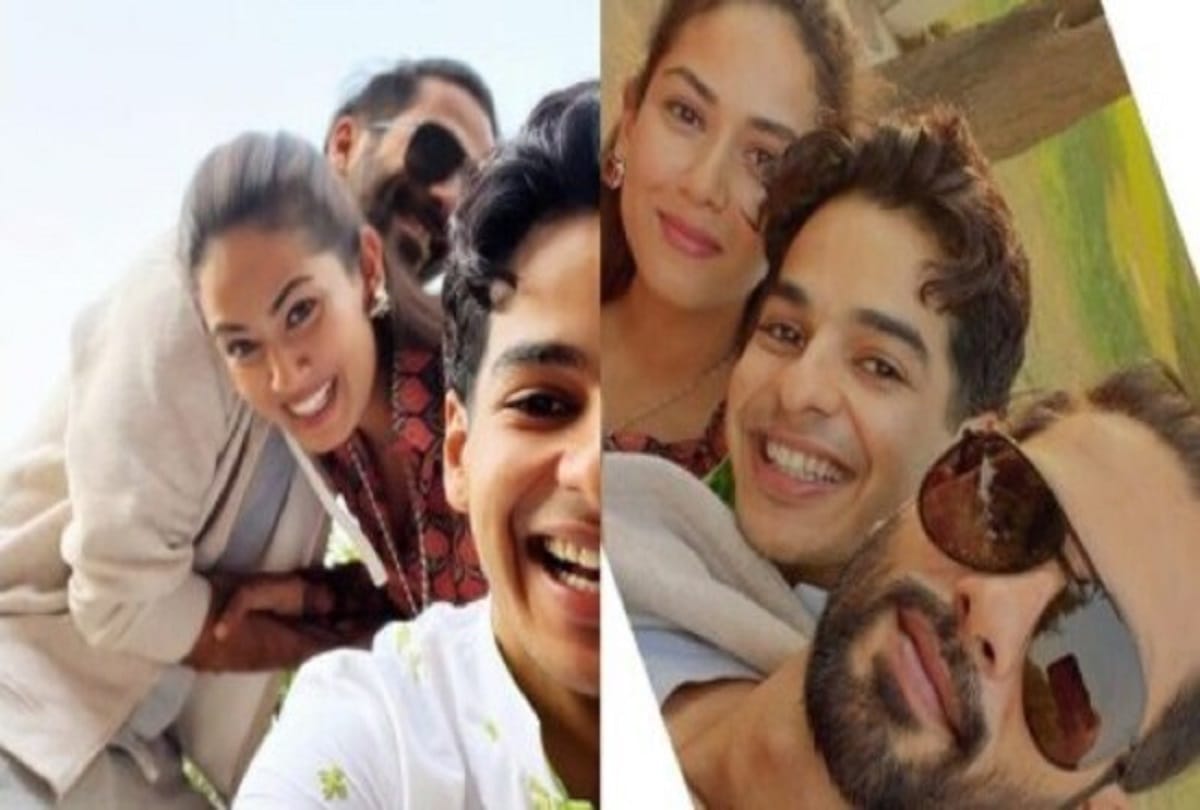 Shahid sports a bun goofs around with Mira and Ishaan in Diwali pic