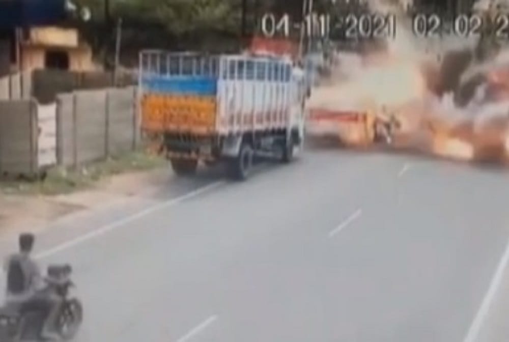 Tamil Nadu: On CCTV, Crackers-Laden Scooter Bursts Into Flames, Father, Son Killed