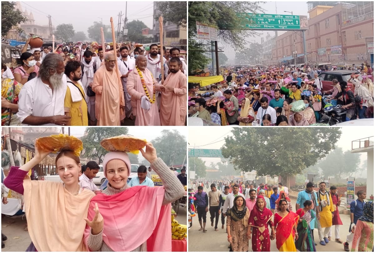 Foreign Devotees Worship Govardhan Poja Annakut Mahotsav
