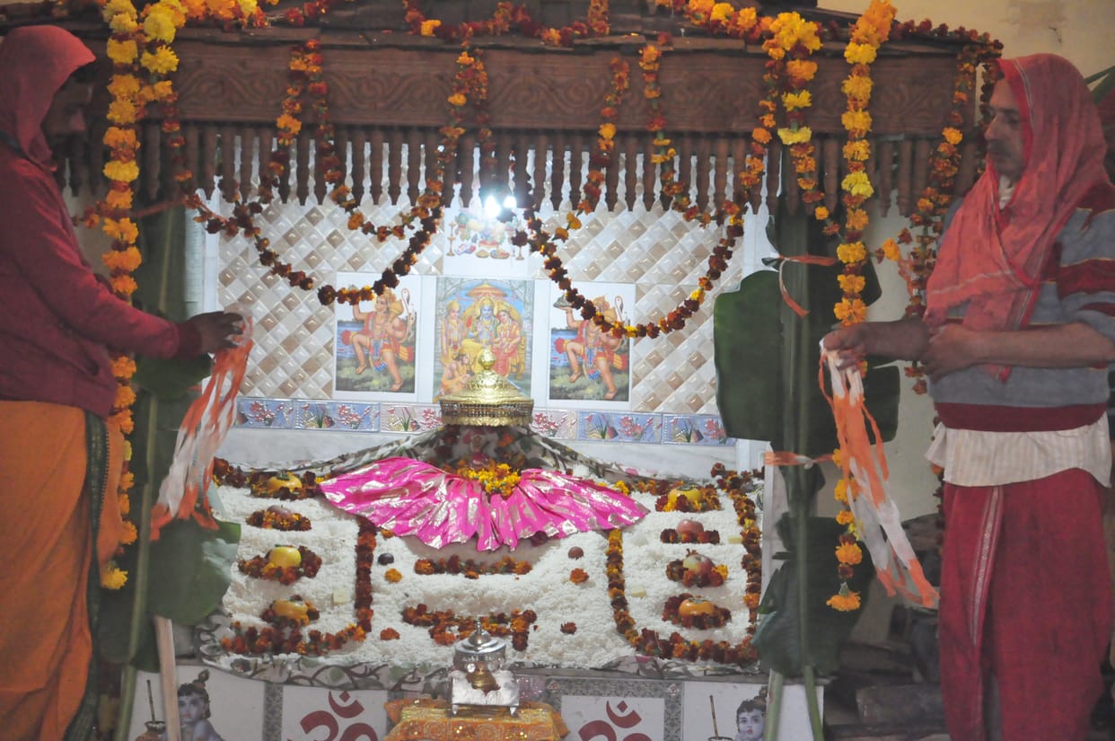 Lord Raghunath placed on ann parvat