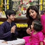 शिल्पा शेट्टी,वियान, समीशा