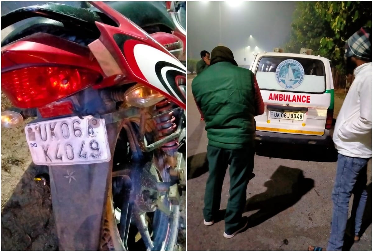 Two died and one injured in a road accident between Ambulance and bike in Bareilly