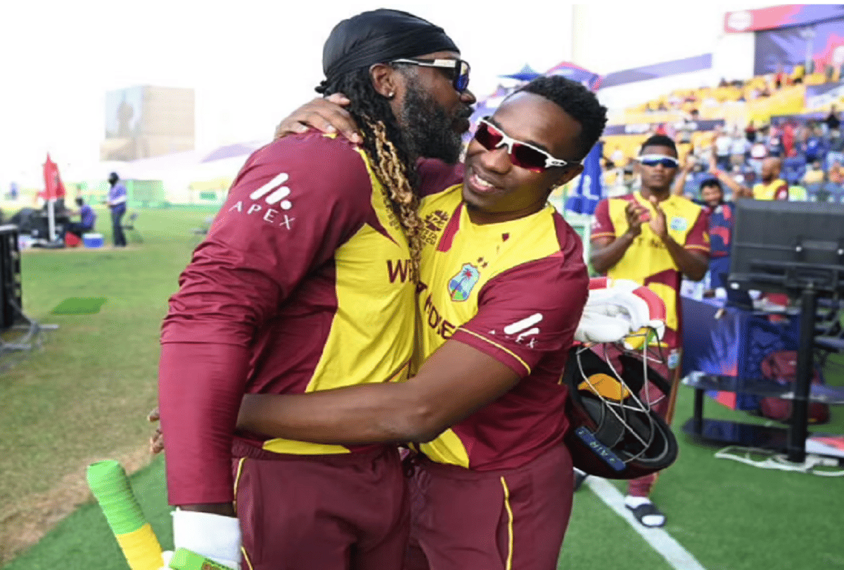 ICC T20 world cup Chris Gayle and Dwayne Bravo receives guard of honour after end of last group match
