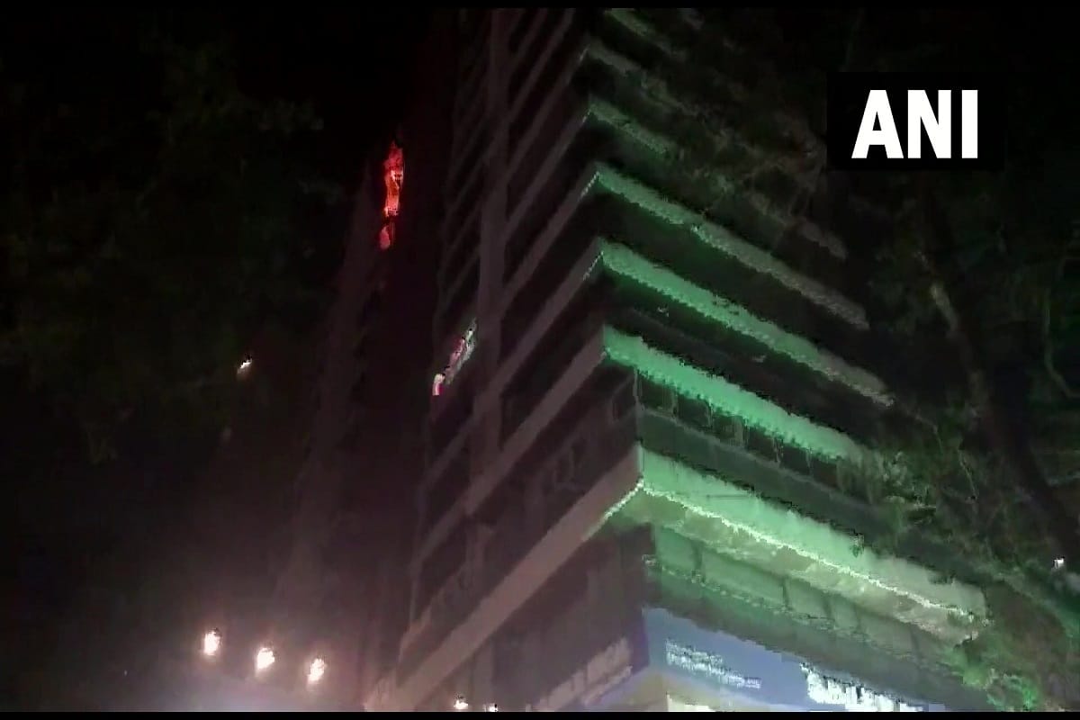 Mumbai: Fire fighting operations are underway at Hansa Heritage building, Kandivali 