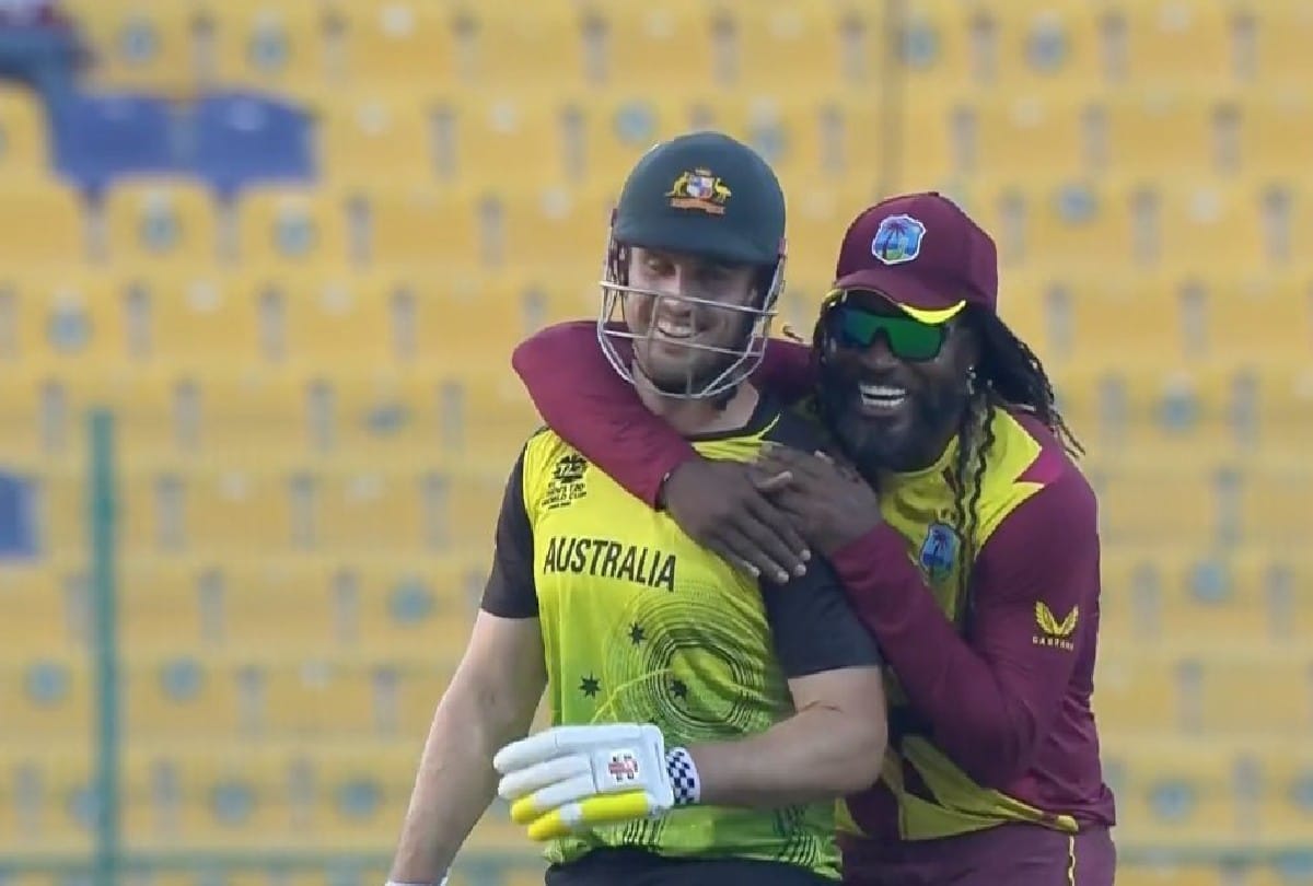 Aus vs WI Andre Russell hit the longest six of tournament and Gayle took wicket on last ball watch video