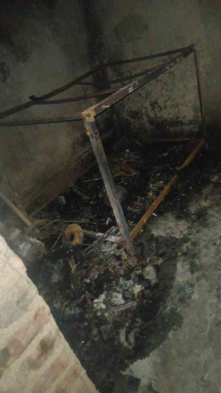 Bike repair shop catches fire material worth lakhs burnt to ashes in Nalagarh's Dhaang Nihali