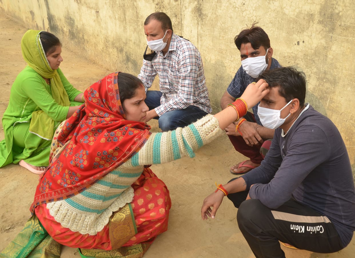 Mathura: Sisters in jail did tilak to brothers