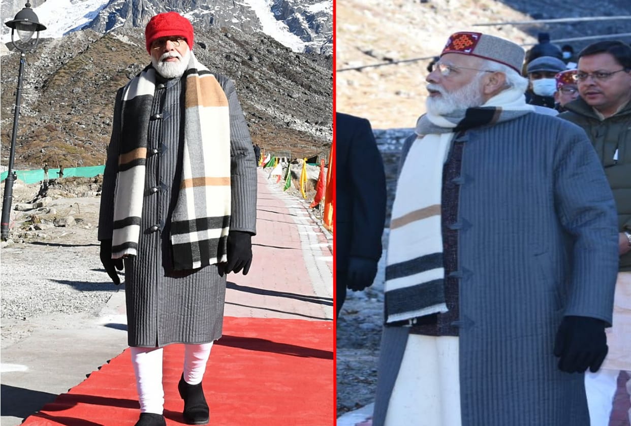 pm modi kedarnath visit: pm narendra modi seen in pahadi cap and p cap, see photos