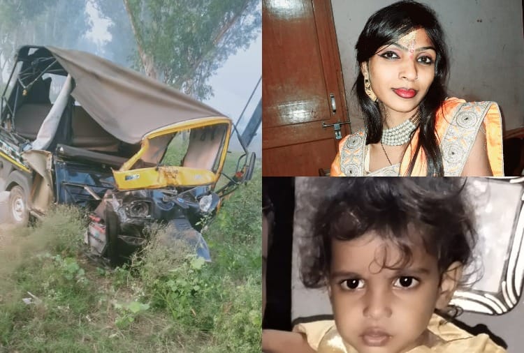 Mother daughter died and five injured in road accident in Sonipat of haryana