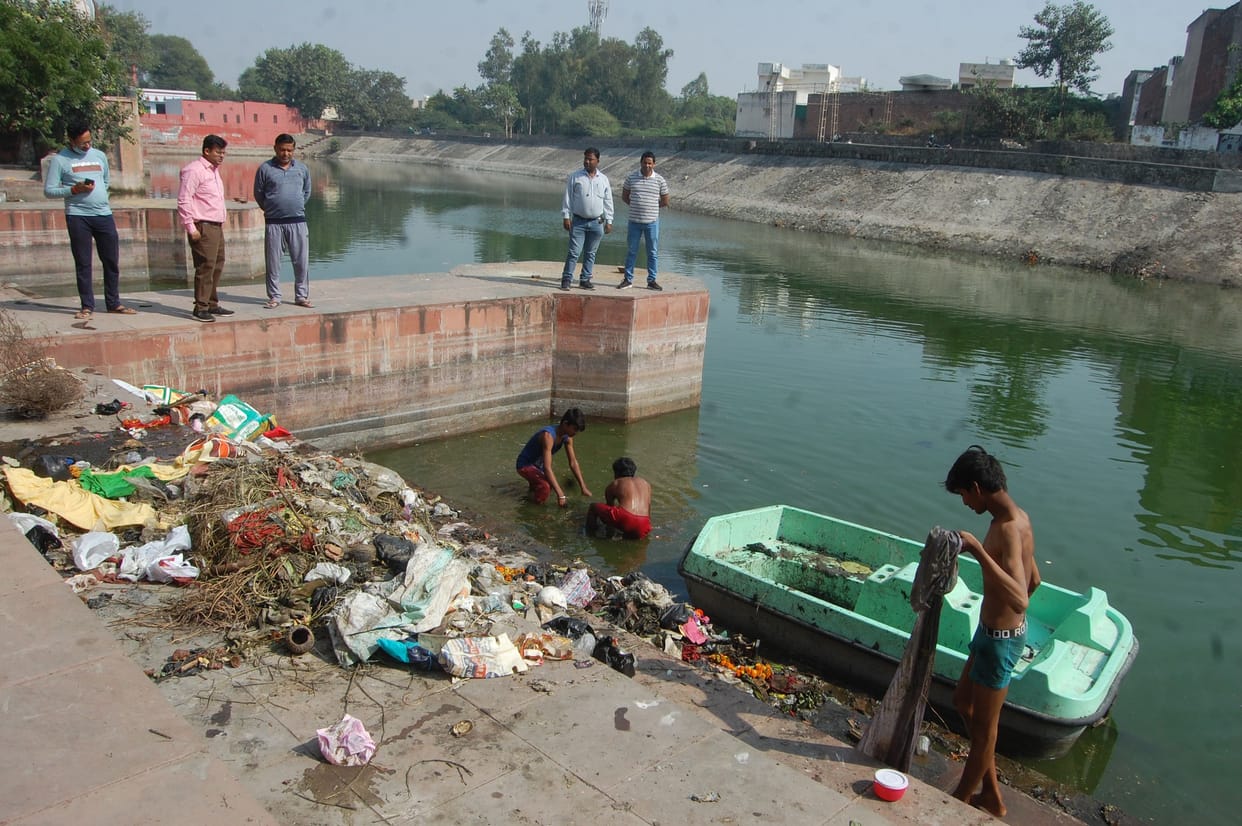 Chhath festival from tomorrow, got the ghat of Sheetal Puri pond cleaned