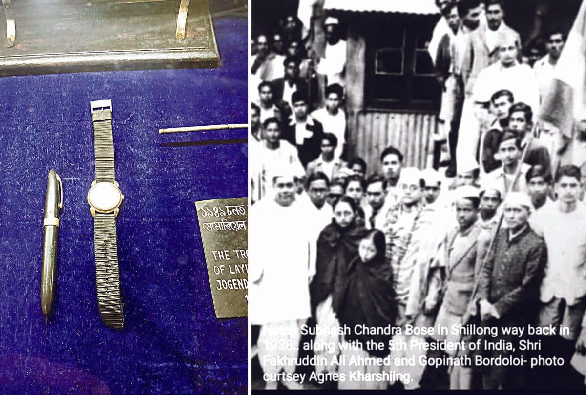 नेताजी सुभाषचंद्र बोस के साथ गोपीनाथ बोरदोलोई और दूसरी तस्वीर में उनकी की घड़ी।