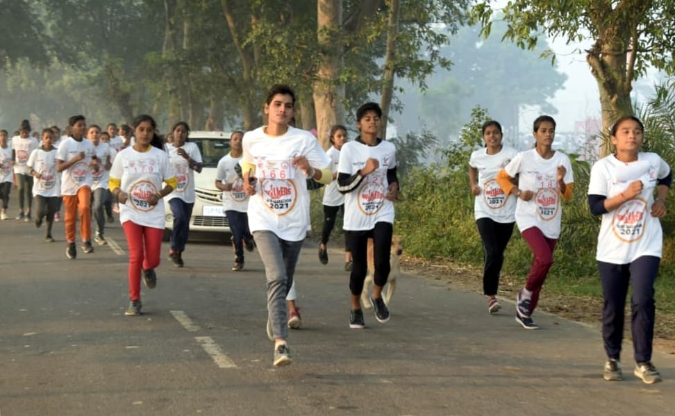 Ruby and Anuj got first place in mini marathon