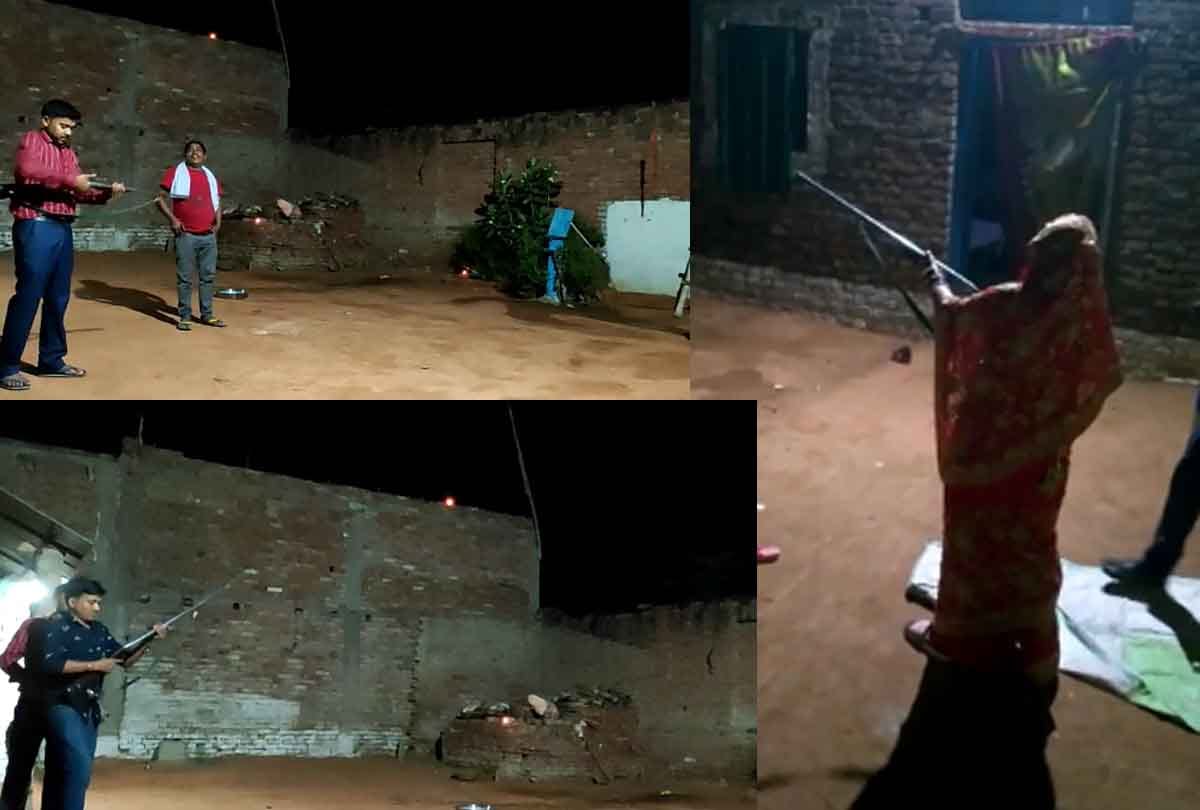 Kannauj: Video of women and man shooting on wall of house with bottle of liquor and pot goes viral