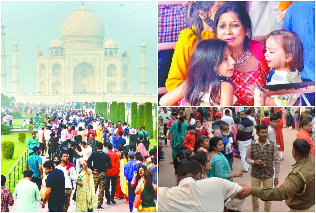 Scuffle between tourists at the entrance of Taj Mahal due to huge crowd
