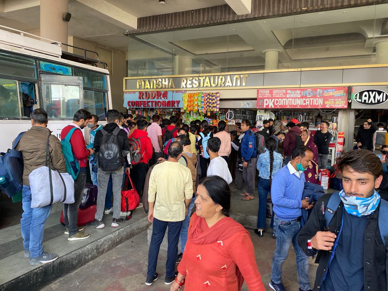 Additional buses run on 60 routes, crowd gathered at the bus stand