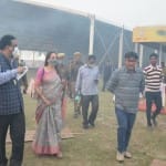 कार्यस्थल पर निरीक्षण करतीं सांसद हेमा मालिनी