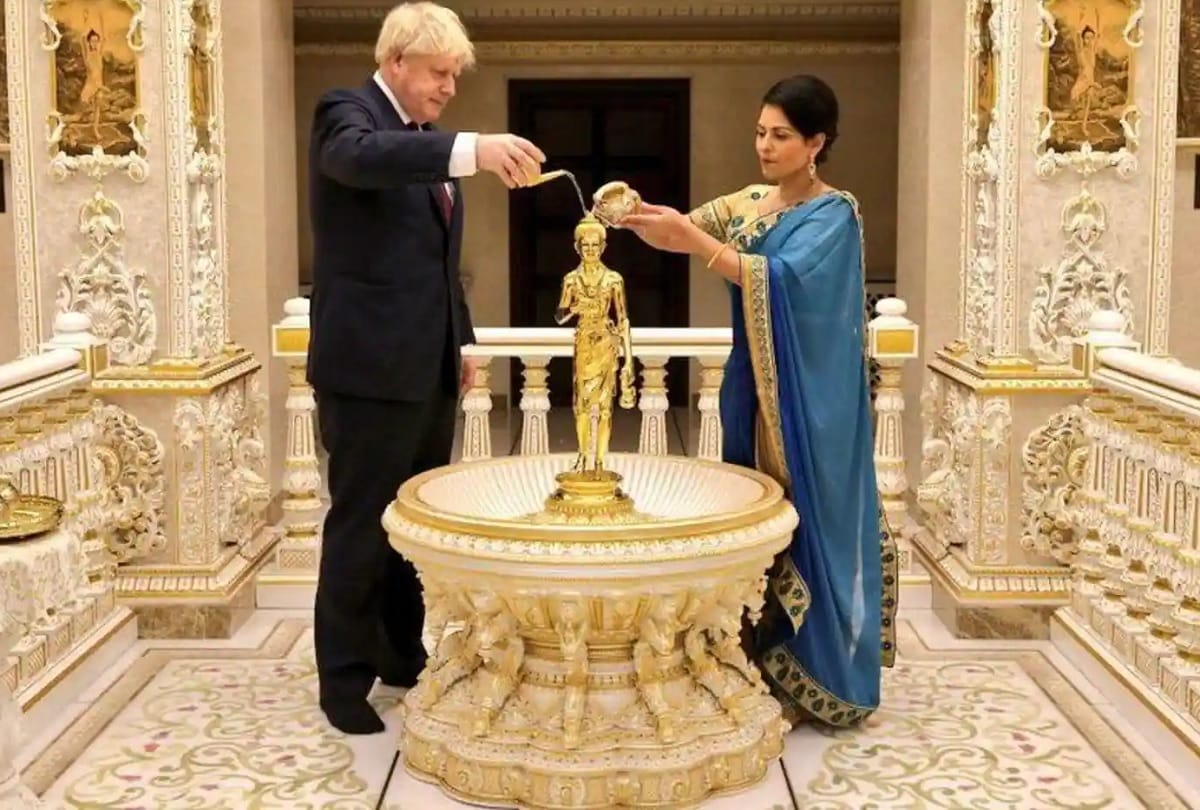 Britain: Prime Minister Boris Johnson and Home Minister Priti Patel celebrated Diwali at Swaminarayan Temple in London