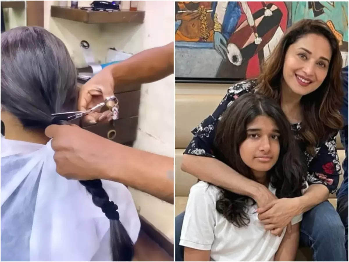 video: Madhuri Dixit’s Younger Son Ryan Donates Hair to Cancer Society