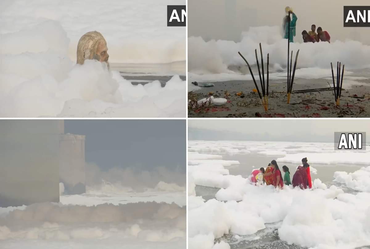 LG vk saxena shared pictures of Yamuna with foam and dirt On conclusion of Chhath puja delhi