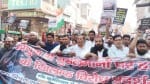 गंगोह में विरोध प्रदर्शन करते मुस्लिम