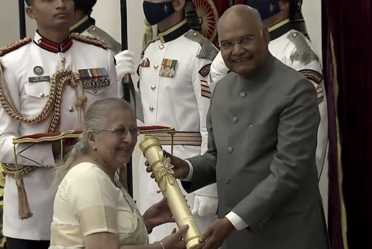 Proud of Indore: Former Lok Sabha Speaker Sumitra Mahajan received Padma Bhushan, honored for her special contribution to politics