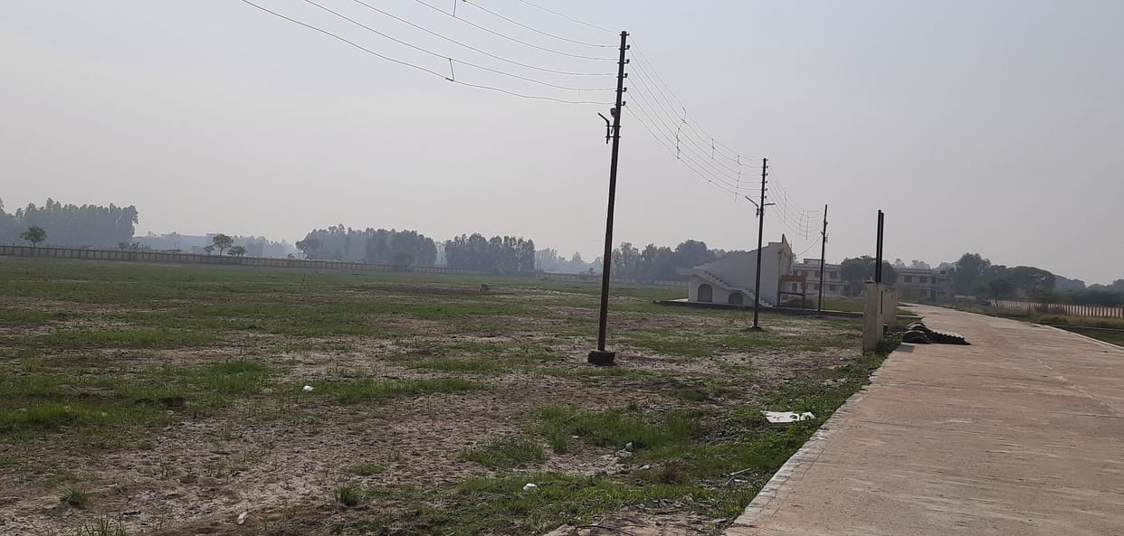 Pillars in the middle of the field, no seating arrangement