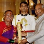 राष्ट्रपति ने पद्म श्री पुरस्कार से मंजम्मा जोगती को किया सम्मानित।